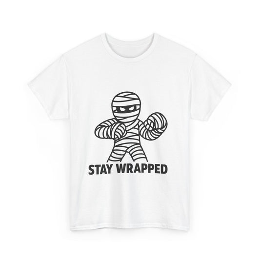 Stay Wrapped Mummy T-Shirt - Funny Halloween Boxer Tee for Fighters & Spooky Season