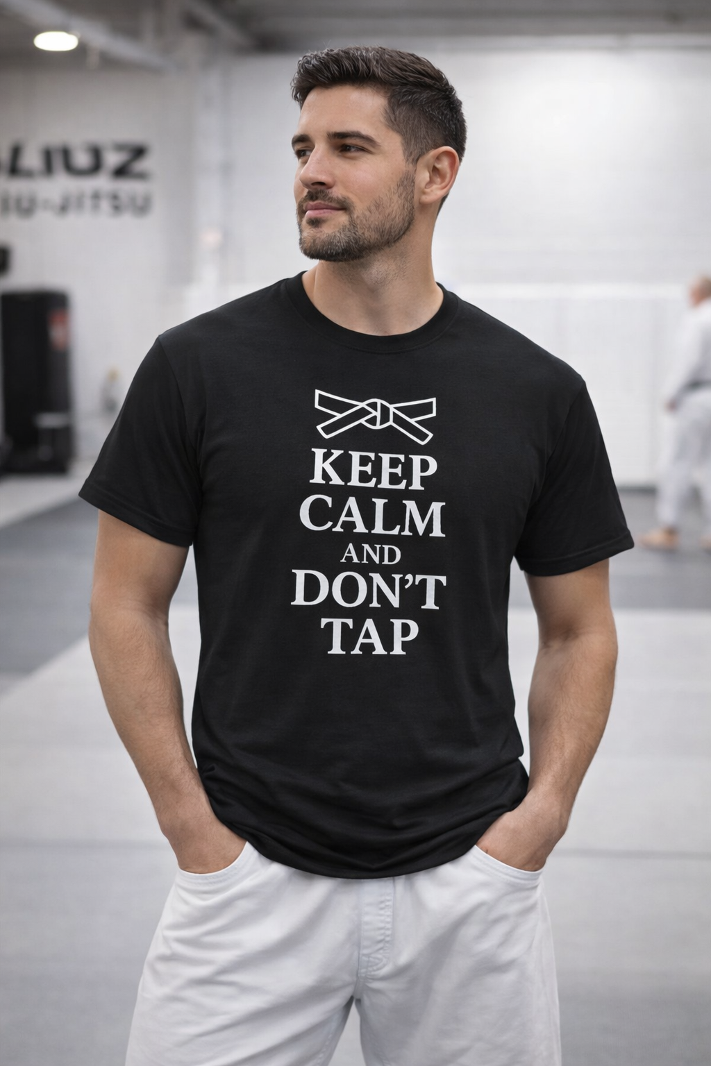Keep Calm and Don't Tap (White Text) - Fight Tee (MMA Grappler Shirt)