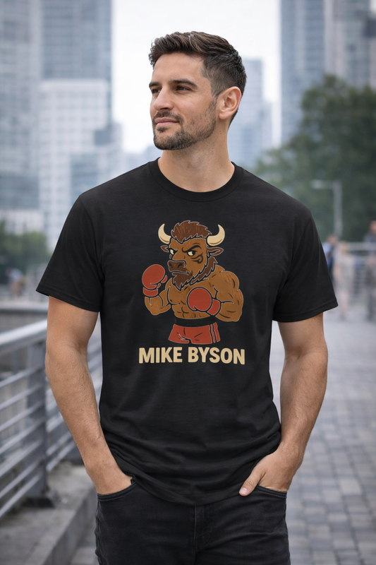 Mike Byson T-Shirt - Cartoon Boxing Bison Tee