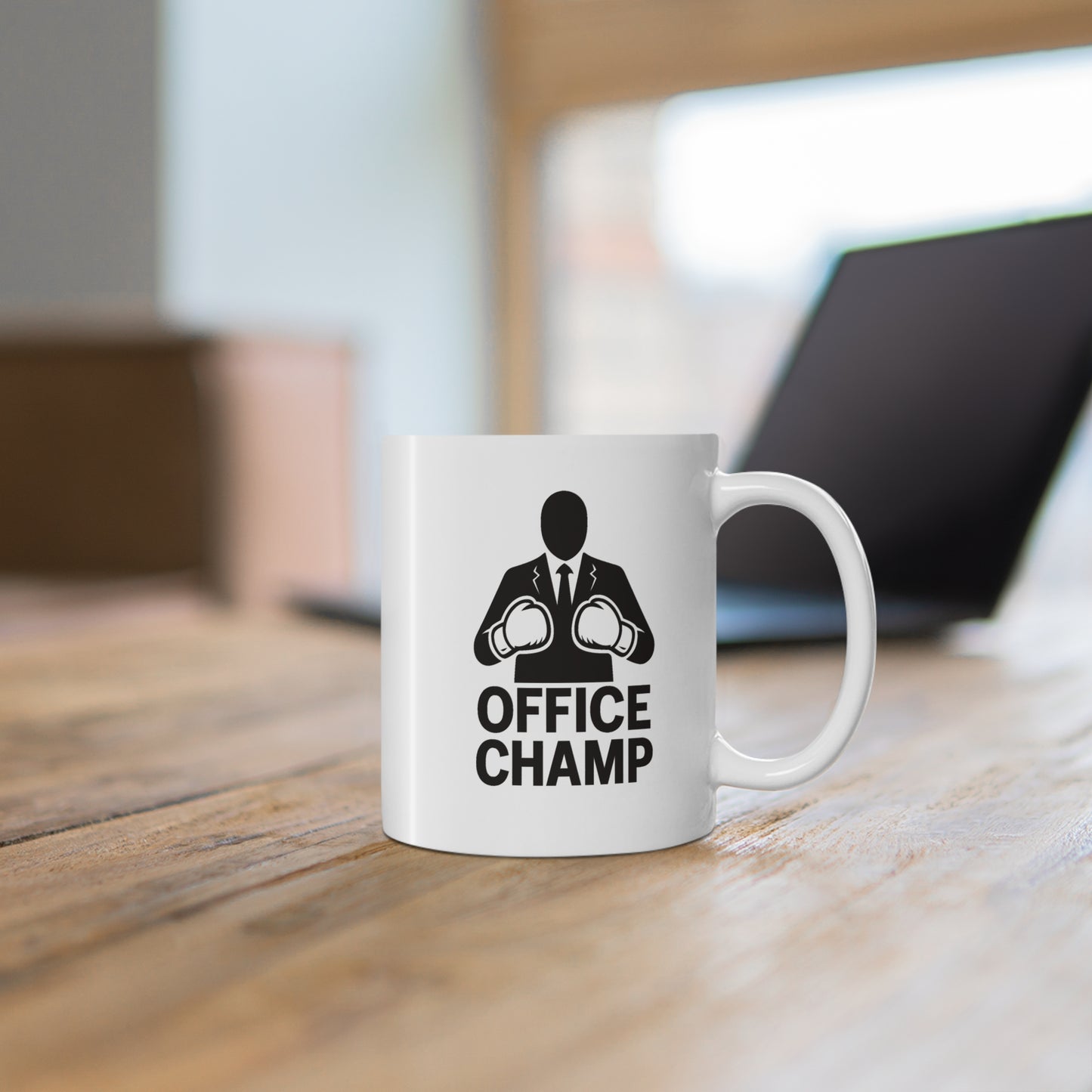 Office Champ Mug - Funny Ceramic Coffee Cup for Work (Fight-Inspired Desk Gift)