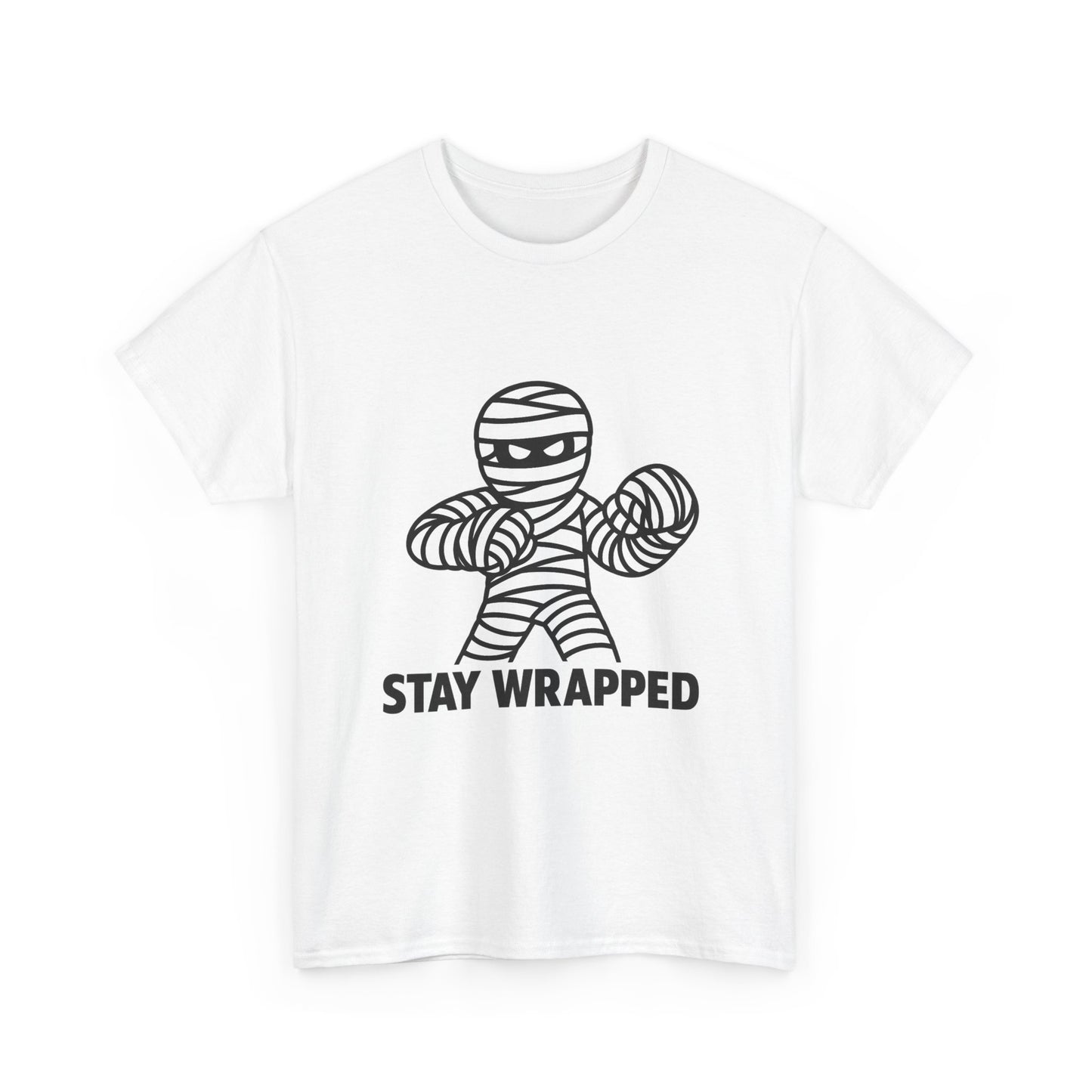 Stay Wrapped Mummy T-Shirt - Funny Halloween Boxer Tee for Fighters & Spooky Season