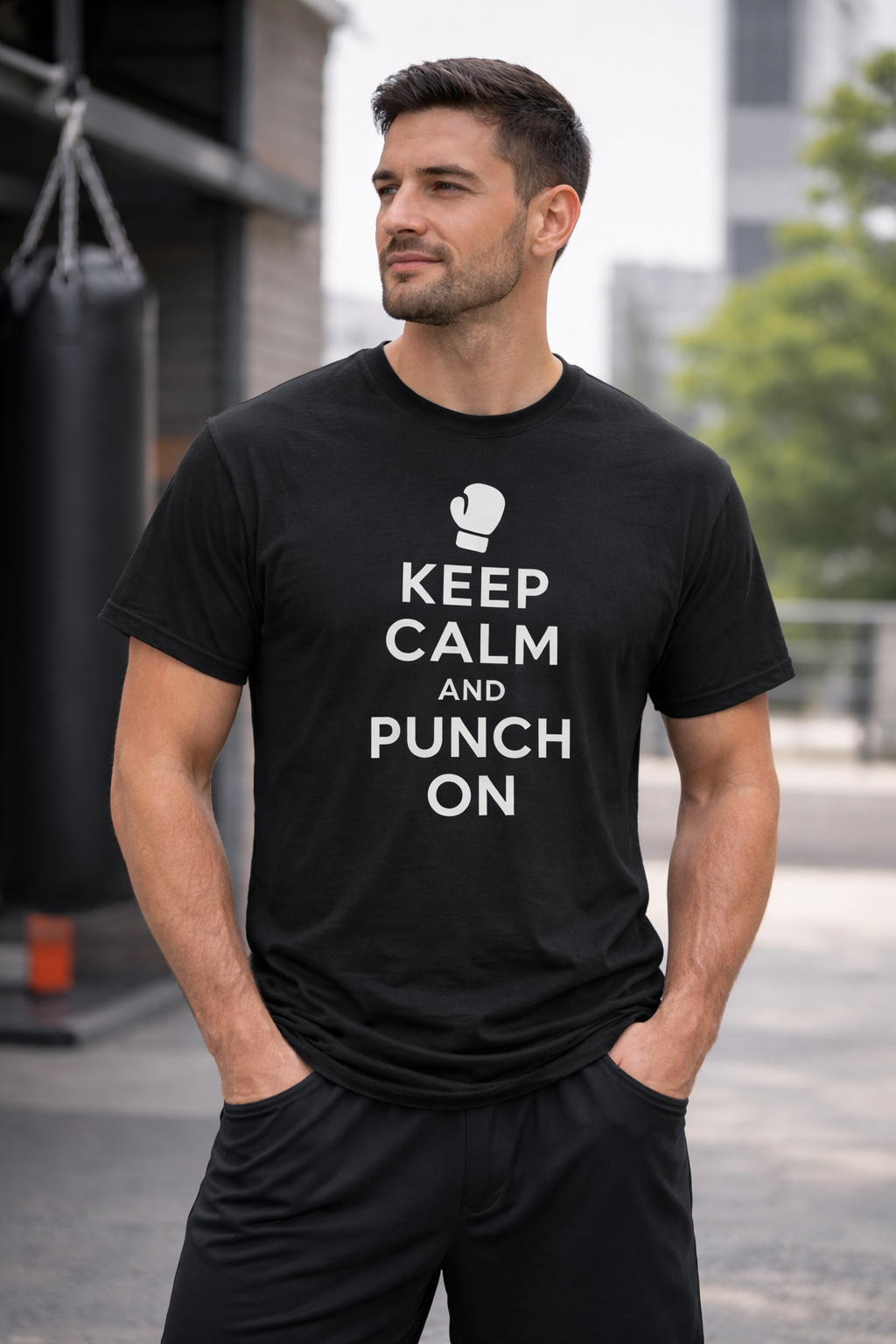 Keep Calm and Punch On - Fight Tee (Boxing Motivational Shirt)