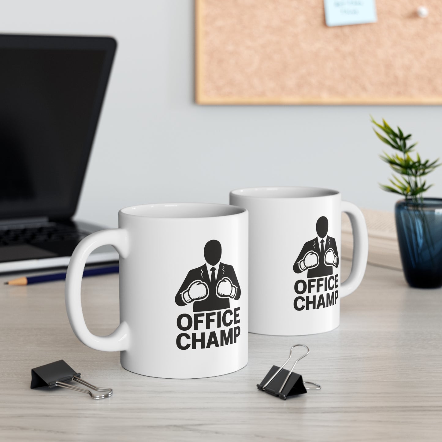 Office Champ Mug - Funny Ceramic Coffee Cup for Work (Fight-Inspired Desk Gift)