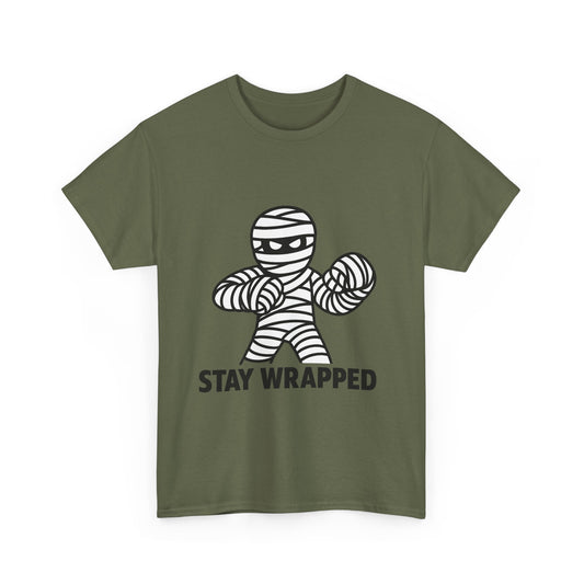 Stay Wrapped Mummy T-Shirt - Funny Halloween Boxer Tee for Fighters & Spooky Season