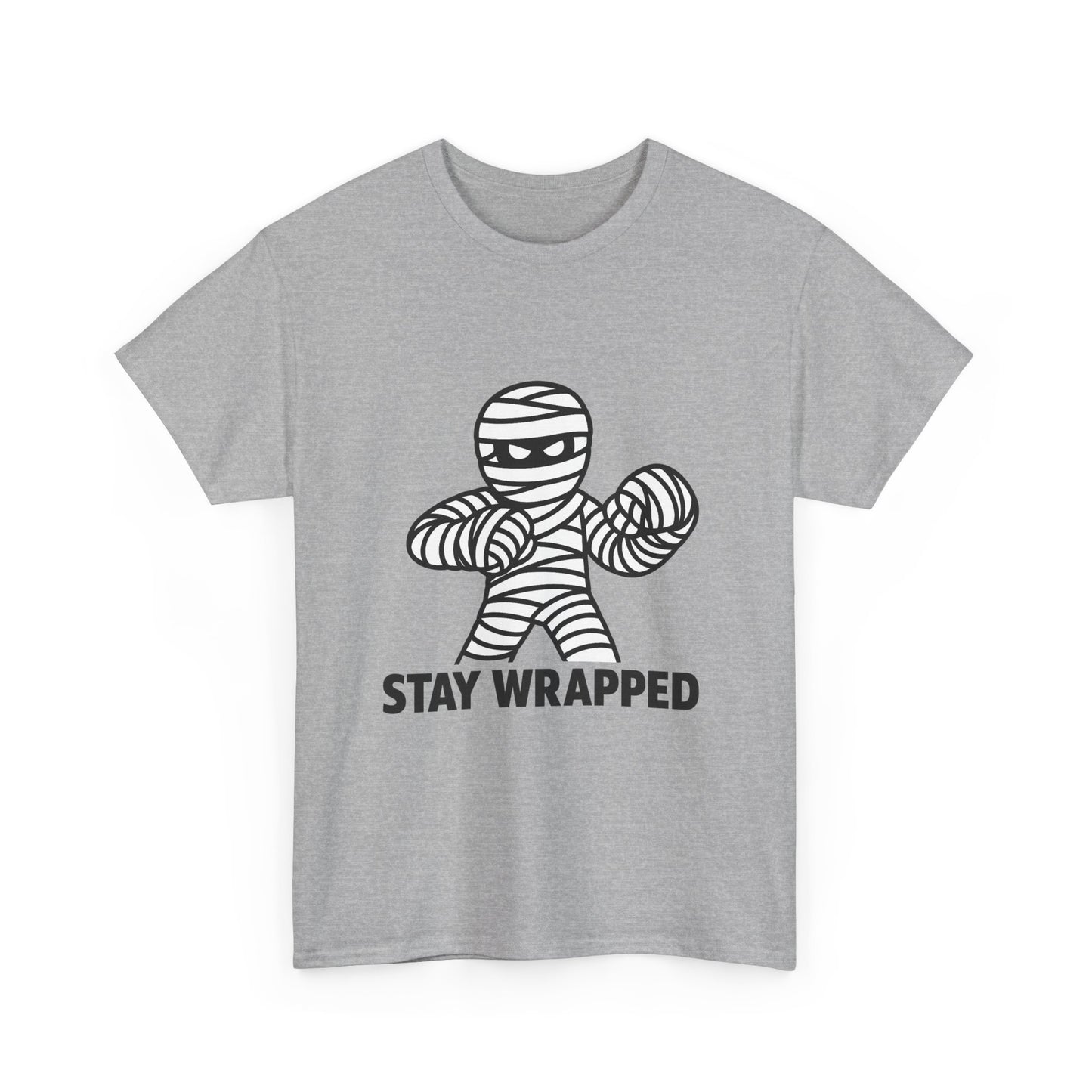 Stay Wrapped Mummy T-Shirt - Funny Halloween Boxer Tee for Fighters & Spooky Season